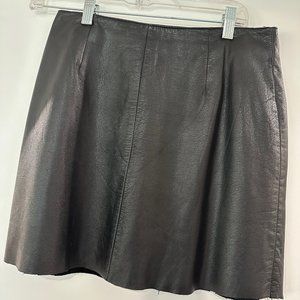 Black Vintage Leather Mini Skirt Size 8